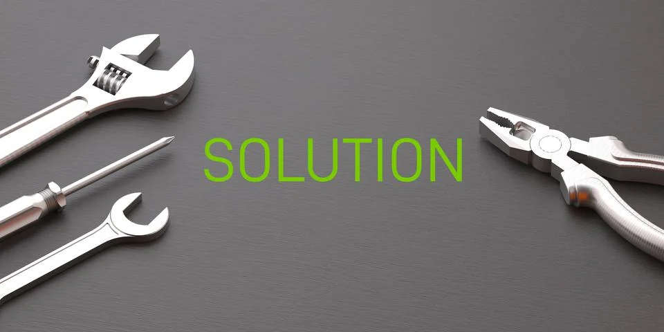 SOLUTION and tools Stock Illustration