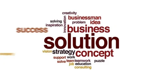 Solution animated word cloud, text design animation. Stock Footage 71890510
