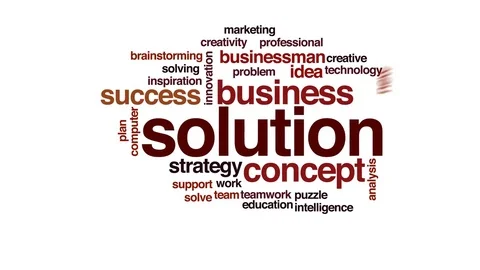 Solution animated word cloud, text design animation. Stock Footage 72166381
