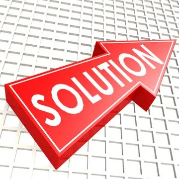 Solution arrow with graph background Stock Illustration