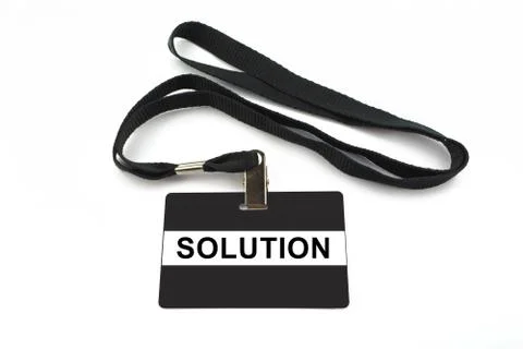Solution badge isolated on white background Stock Photos