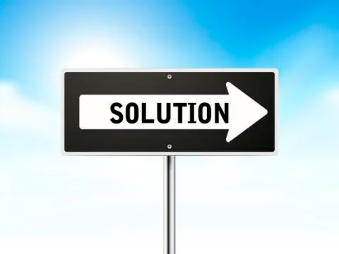 Solution on black road sign イラスト素材