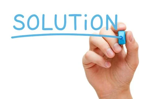 Solution Blue Marker Stockfoto's