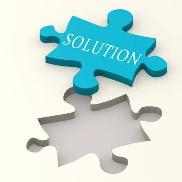 Solution blue puzzle Stock Illustration