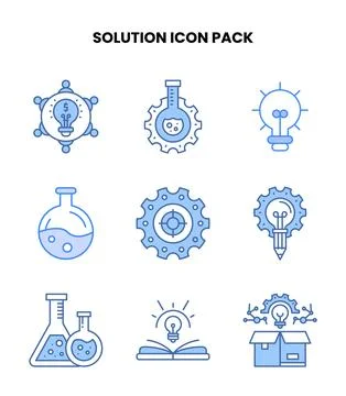Solution Blue Scalable Icons Pack 스톡 일러스트