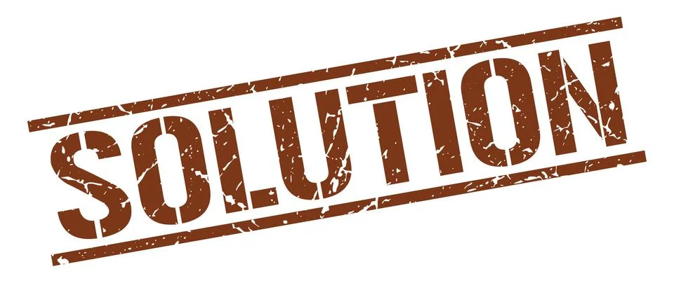 Solution brown grunge square vintage rubber stamp Stock Illustration