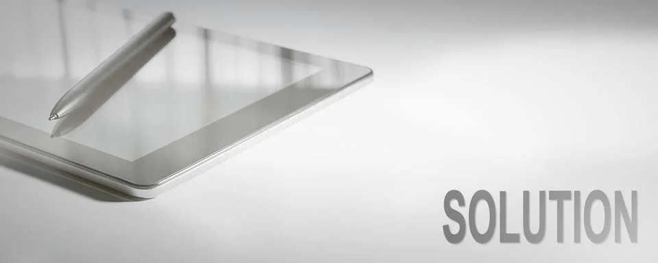 SOLUTION Business Concept Digital Technology. Graphic Concept. Stock Photos