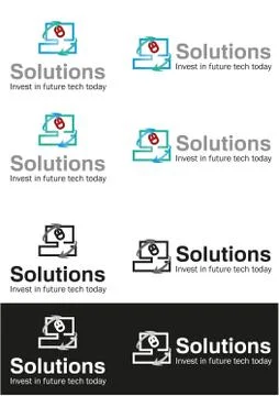 Solution business logos, vector file easy to edit. Ilustración de archivo