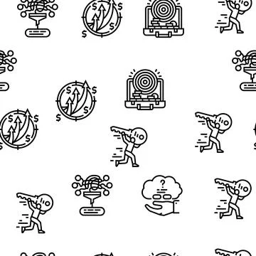 Solution Business Problem Task Vector Seamless Pattern 스톡 일러스트