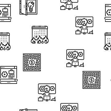 Solution Business Problem Task Vector Seamless Pattern Stock Illustration