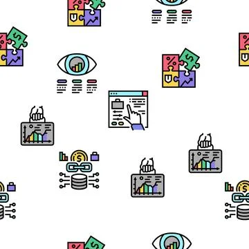 Solution Business Problem Task Vector Seamless Pattern Illustrazione stock