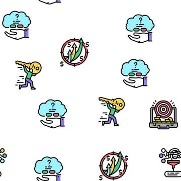 Solution Business Problem Task Vector Seamless Pattern 스톡 일러스트