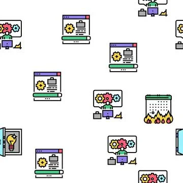 Solution Business Problem Task Vector Seamless Pattern Illustrazione stock