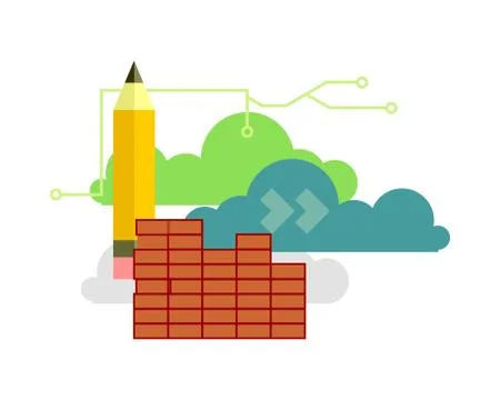 Solution Business Vector Set. Pencil, Cloud, Money Stockillustratie