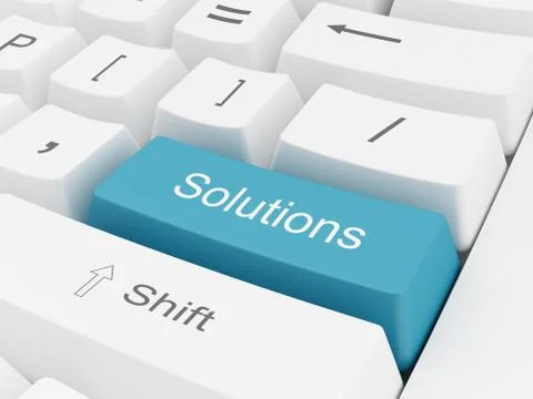 Solution Button on computer keyboard Stock Illustration