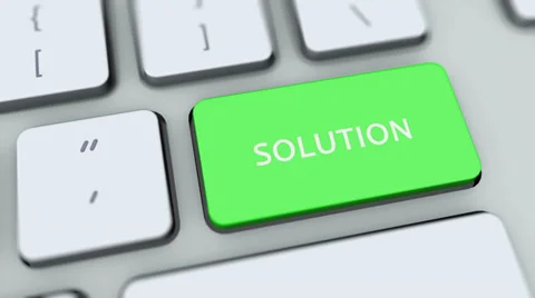 Solution button on computer keyboard. Key is pressed Stock Footage 35645991