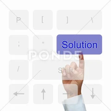 Solution button on keyboard Stock Illustration