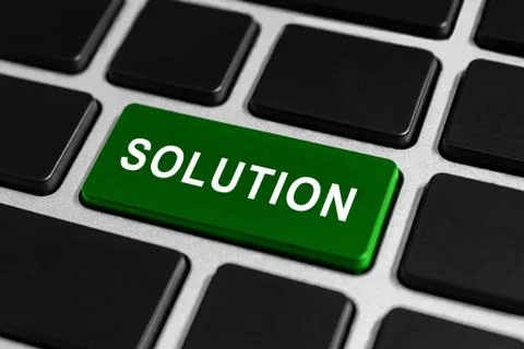 Solution button on keyboard Stock Photos