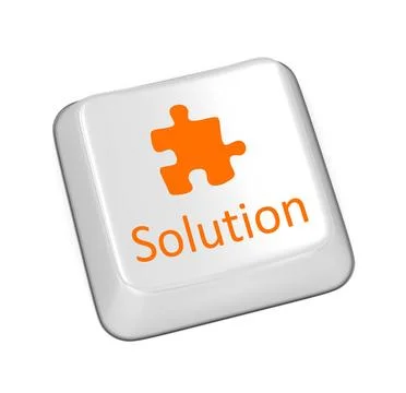 Solution button Solution button , This is a computer generated and 3d rend... Stock Photos