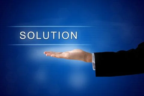 Solution button on virtual screen Stock Illustration