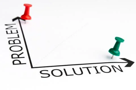 Solution chart with green pin Stock Photos