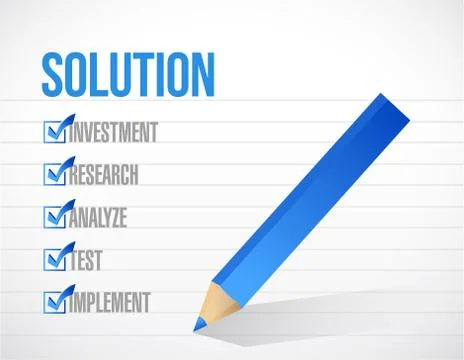 Solution check list illustration design Illustrazione stock