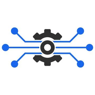 Solution Cog Vector Icon Flat Illustration Illustrazione stock