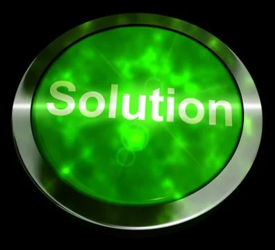 Solution Computer Button In Green Showing Success 3d Rendering Stock Illustration
