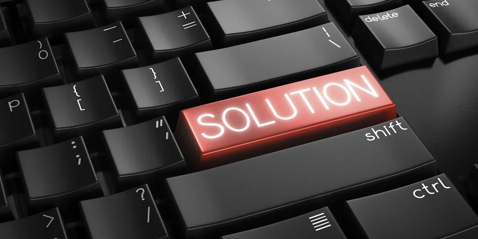 Solution - computer keyboard - 3D illustration Stock Illustration