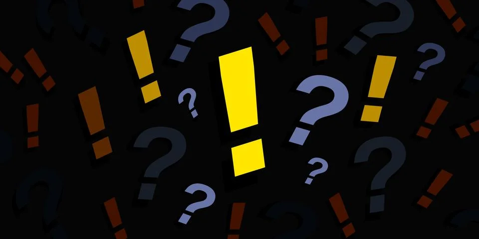 Solution concept. Abstract background with question mark and exclamation mark. イラスト素材