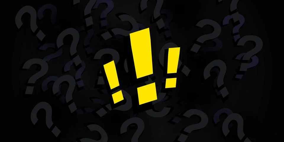 Solution concept. Abstract background with question mark and exclamation mark. Stock Illustration