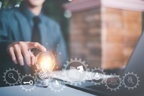 Solution concept and demonstrating leadership strategies,Creativity that wi.. Stock Photos