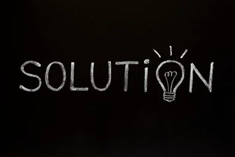 Solution concept on blackboard Stock Photos
