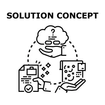 Solution concept delivering problem solving and business development Ilustração Stock