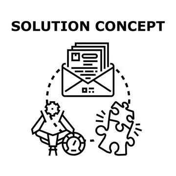 Solution concept finding business problem solving strategy Ilustração Stock