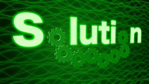 Solution concept green with cogs Stock Illustration