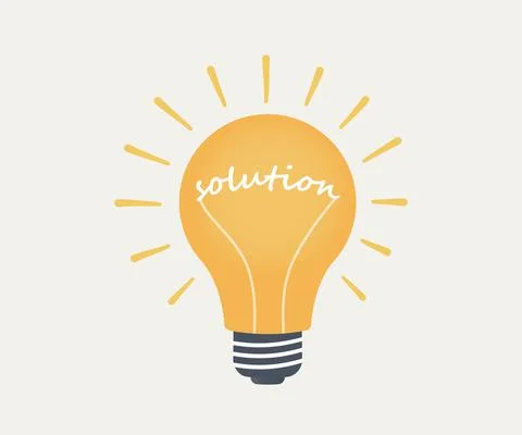 Solution concept. Lightbulb symbol. Light bulb illustration Illustrazione stock