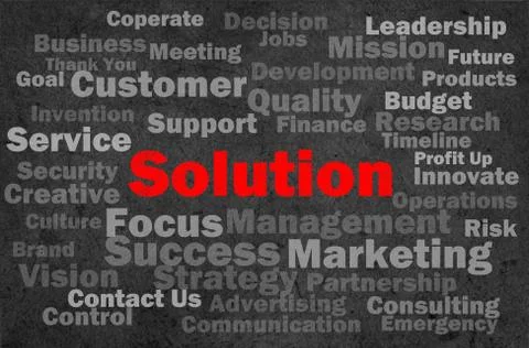 Solution concept with other related words Ilustração Stock