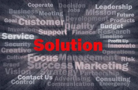 Solution concept with other related words 스톡 일러스트