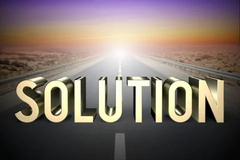 Solution concept, road - 3D rendering Illustrazione stock