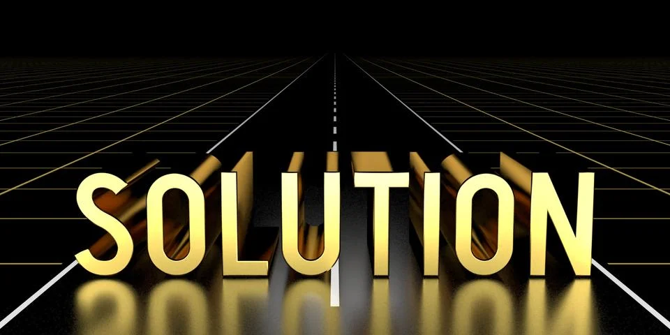 Solution concept, road - 3D rendering Illustrazione stock