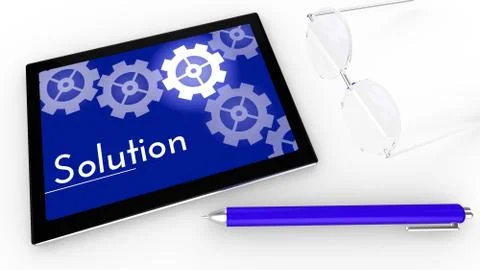 Solution concept on tablet Stock Illustration
