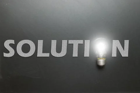 Solution concept using lightbulb Stock Photos