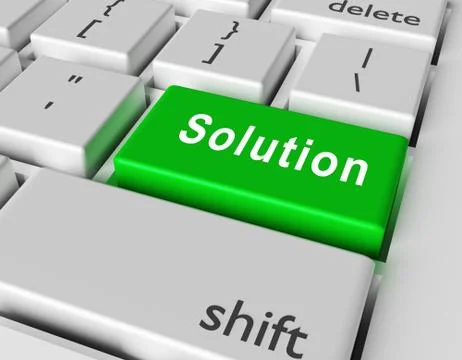 Solution concept. Word Solution on button of computer keyboard Illustrazione stock