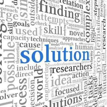 Solution concept in word tag cloud Stock Illustration