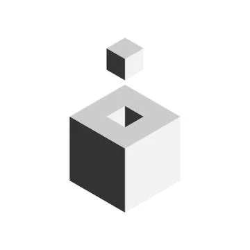 Solution design element concept. Block of 3D cubes with last piece outside Stock Illustration