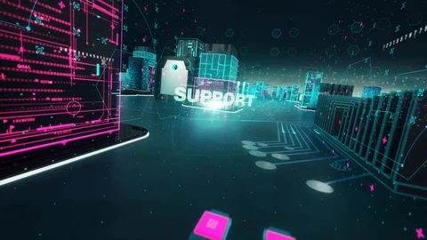 Solution with digital technology concept Video stock 98611207