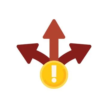 Solution direction icon flat vector. Creative business Stock Illustration