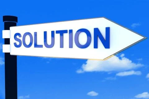 Solution Direction Road Sign Stock Illustration