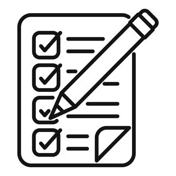 Solution to do list icon outline vector. People problem Illustrazione stock